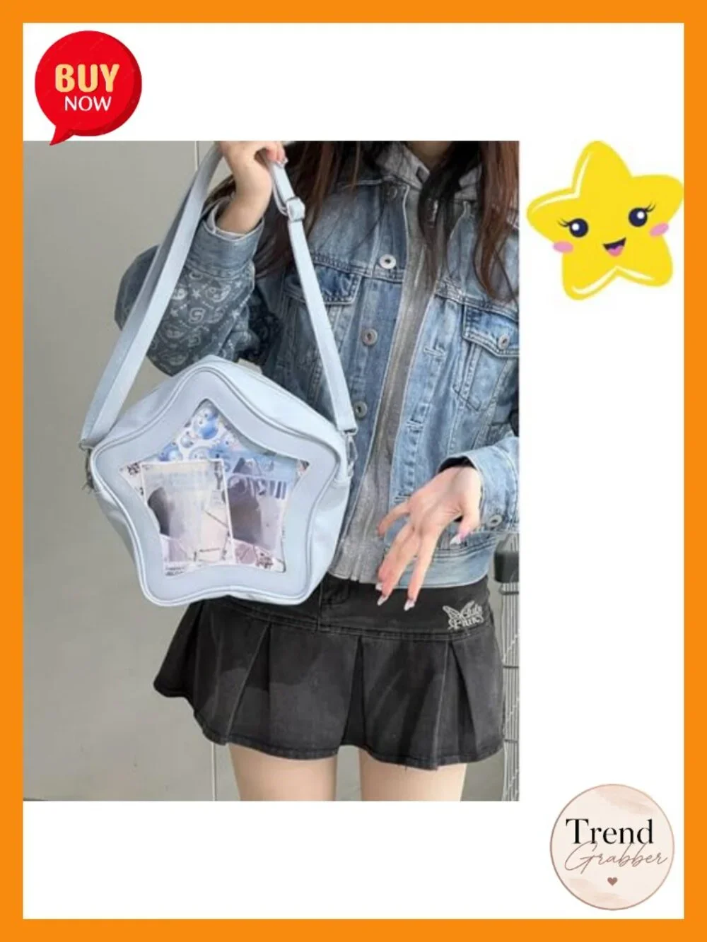 Kawaii Star-Shaped Backpack - Large Capacity, Waterproof Lightweight Crossbody